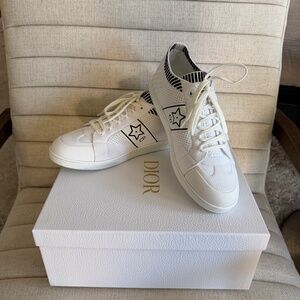 Christian Dior Star Knit Sneakers, White, Sz 10, IT 40